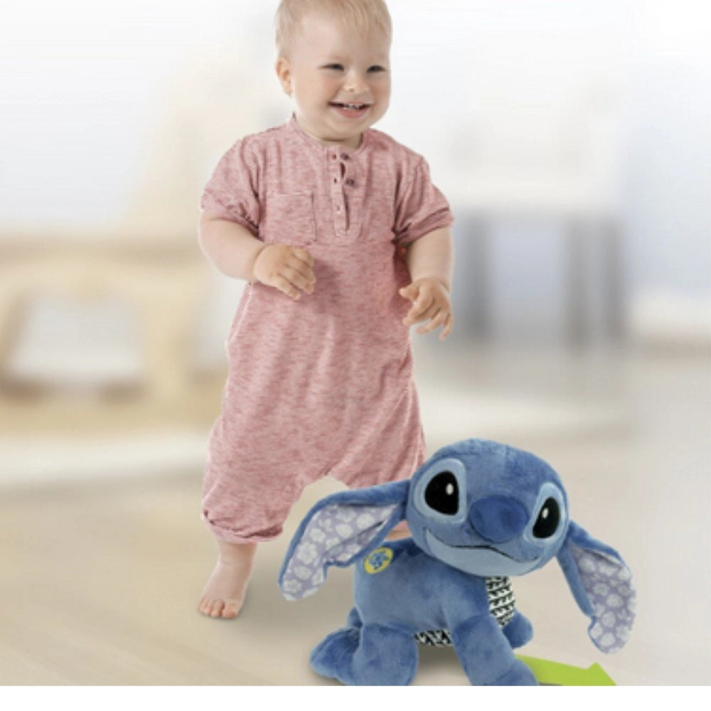 Clementoni Disney Baby Stitch Gattona con Me – Peluche Interattivo Prima Infanzia