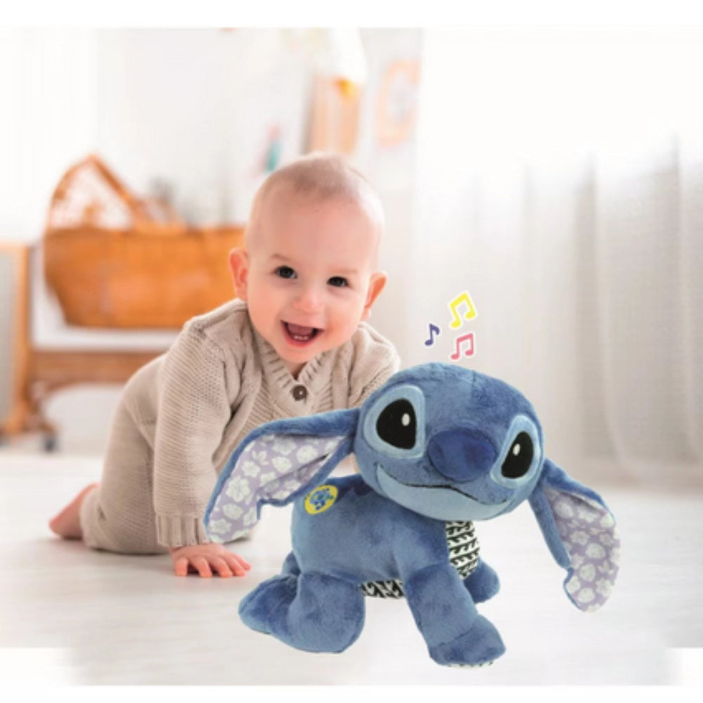 Clementoni Disney Baby Stitch Gattona con Me – Peluche Interattivo Prima Infanzia