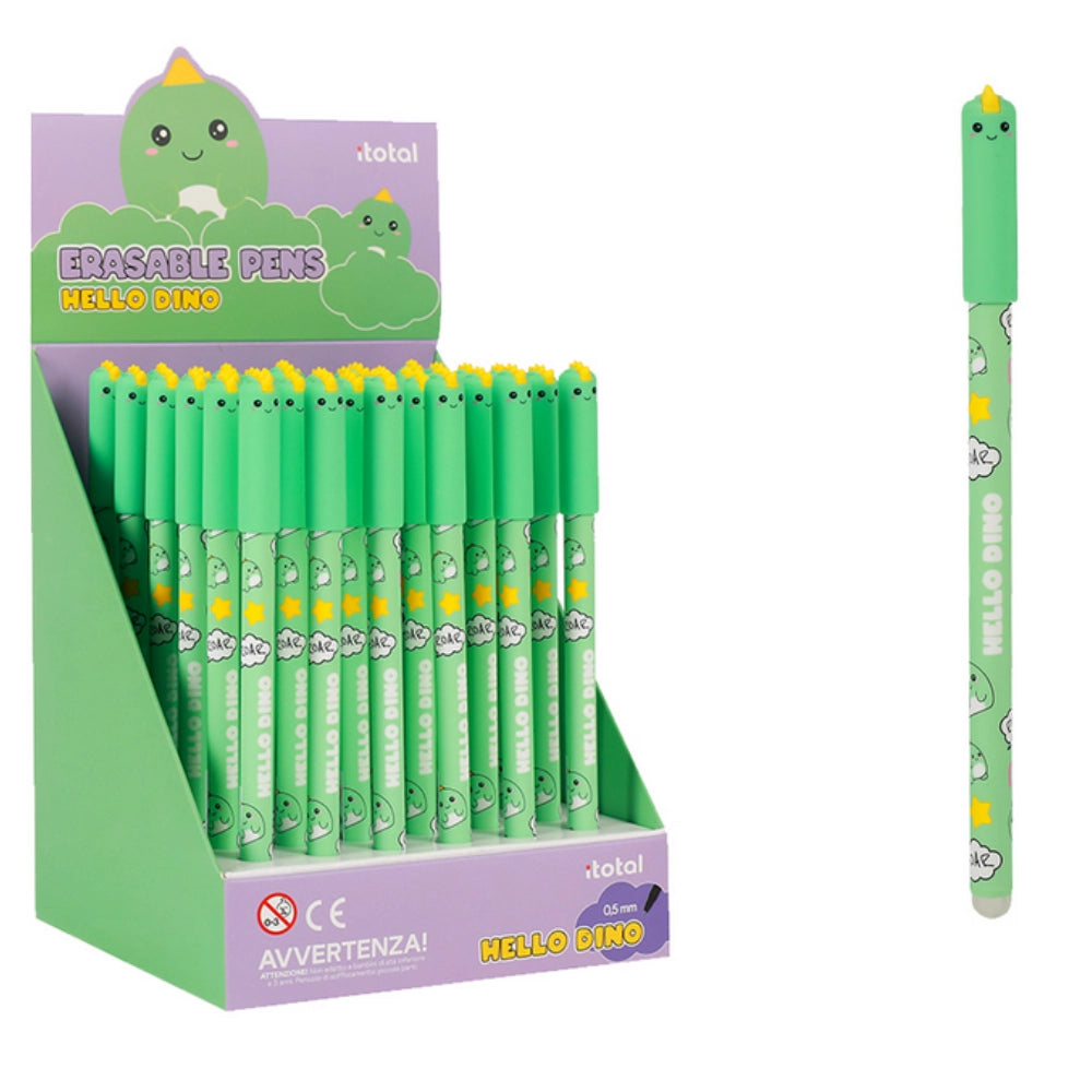 Penna Cancellabile con Tappo HELLO DINO – I-Total | Inchiostro Blu