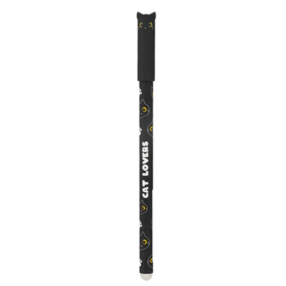 Penna Cancellabile CAT LOVERS con Tappo Gatto Nero – I-Total | Inchiostro Blu