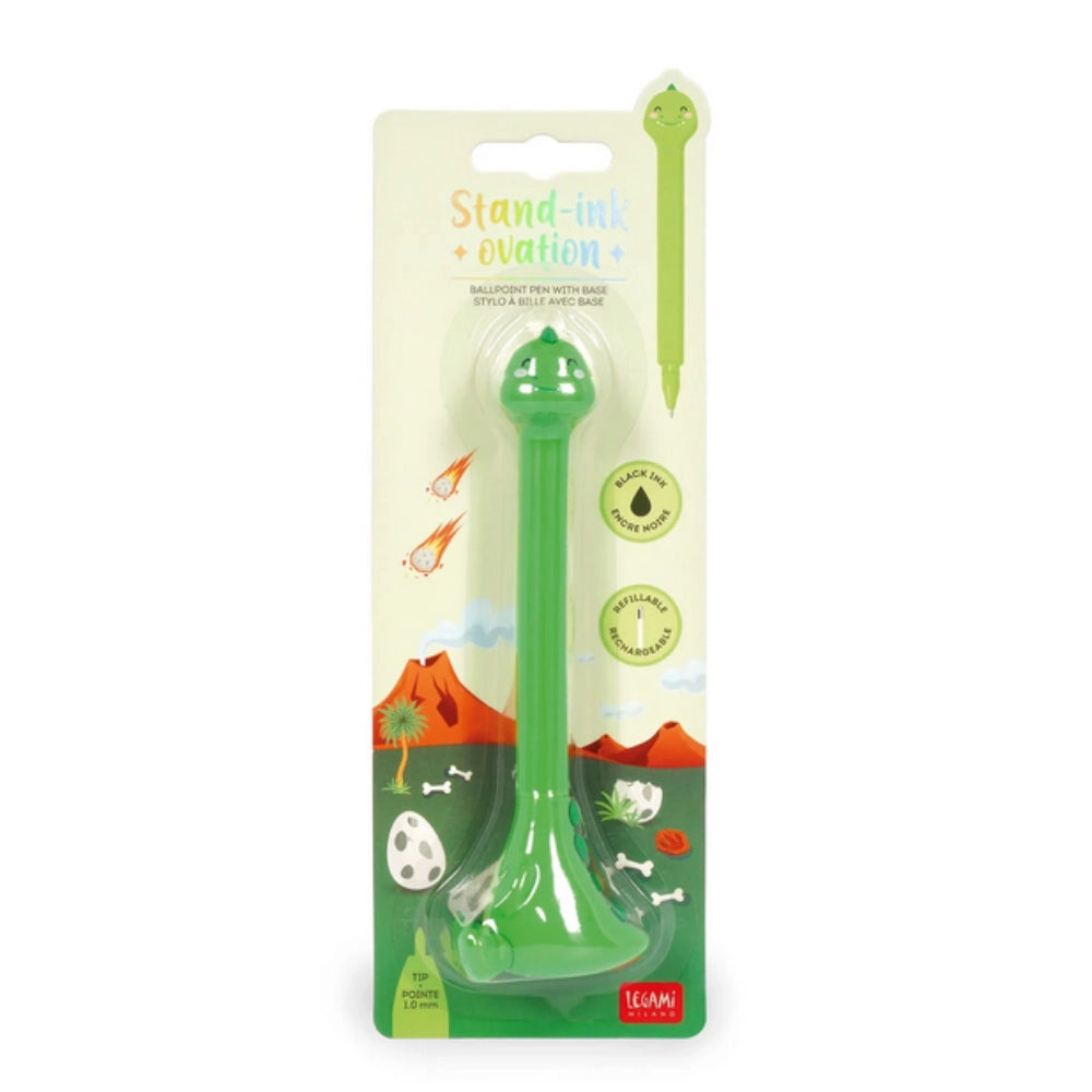 Penna a Sfera Dino con Base — Stand-Ink Ovation Legami