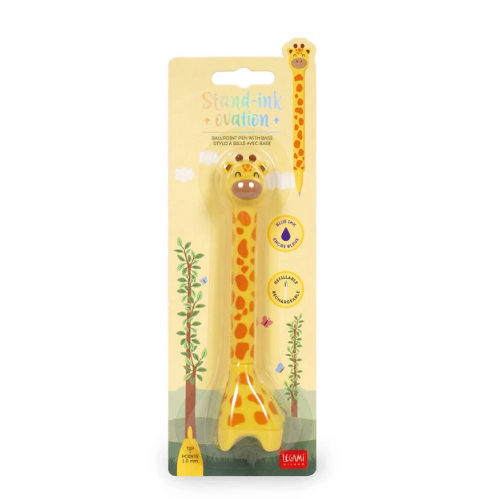 Penna a Sfera Giraffa con Base — Stand-Ink Ovation Legami
