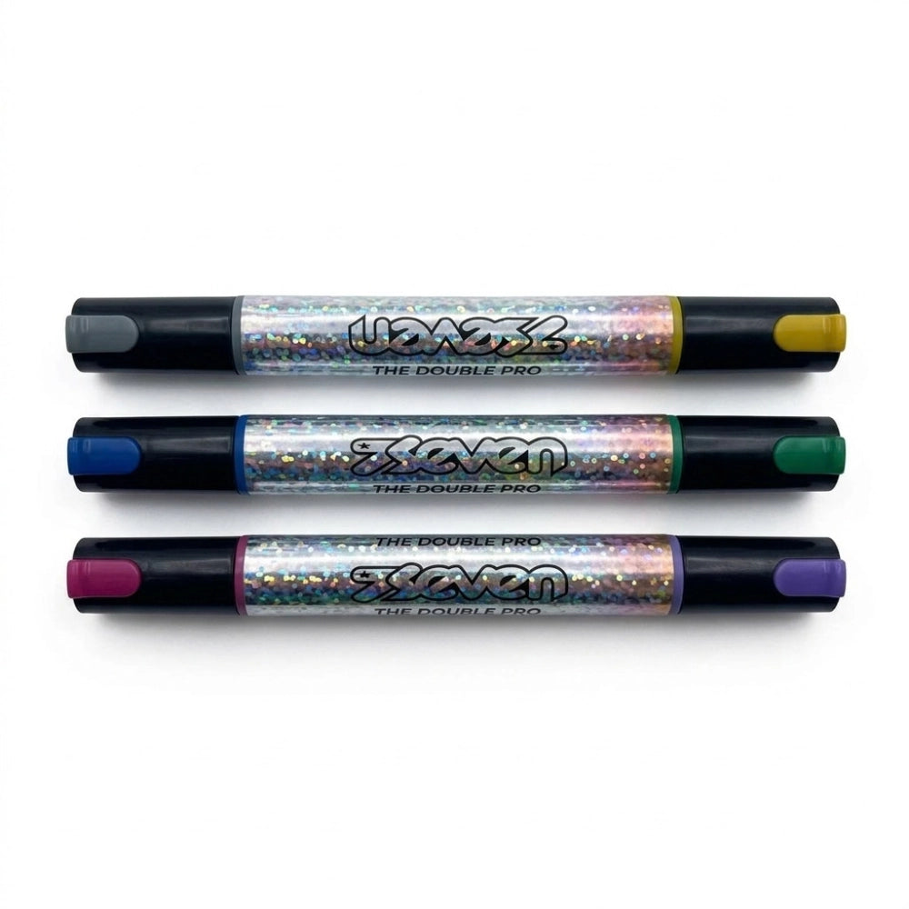 Pennarelli glitter Seven doppia punta multisuperficie, set 4 pezzi