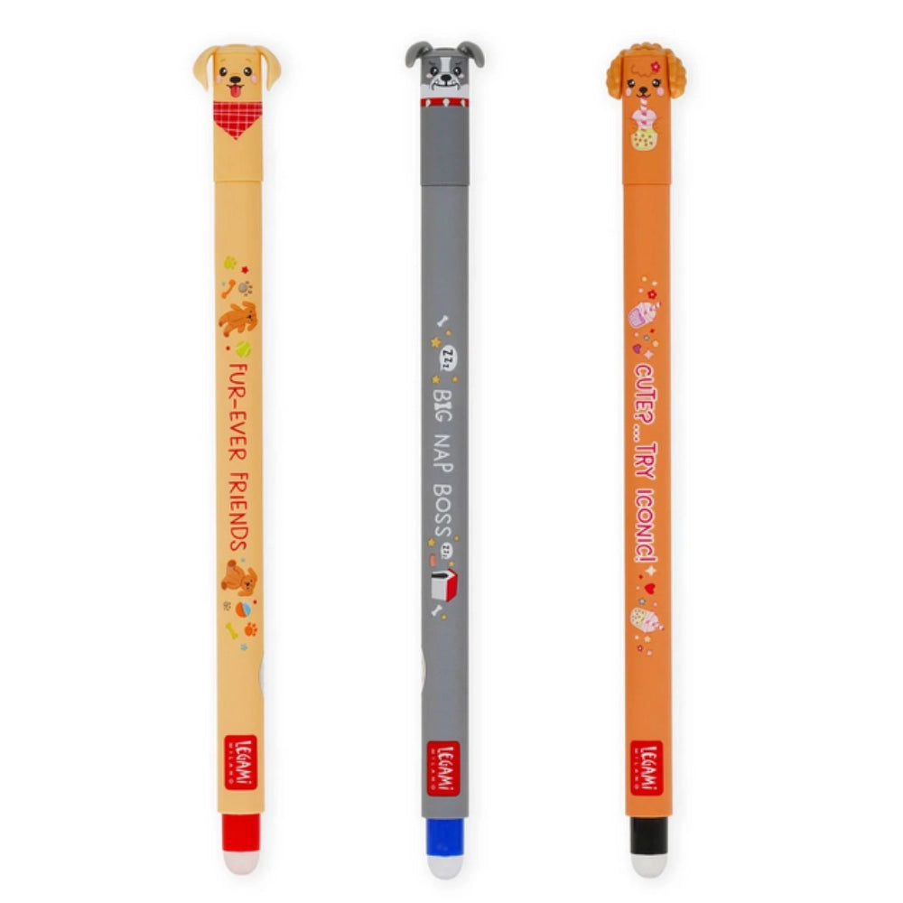 Penne Cancellabili Legami Cagnolino – Set 3 Fur-ever Friends | Edizione Limitata