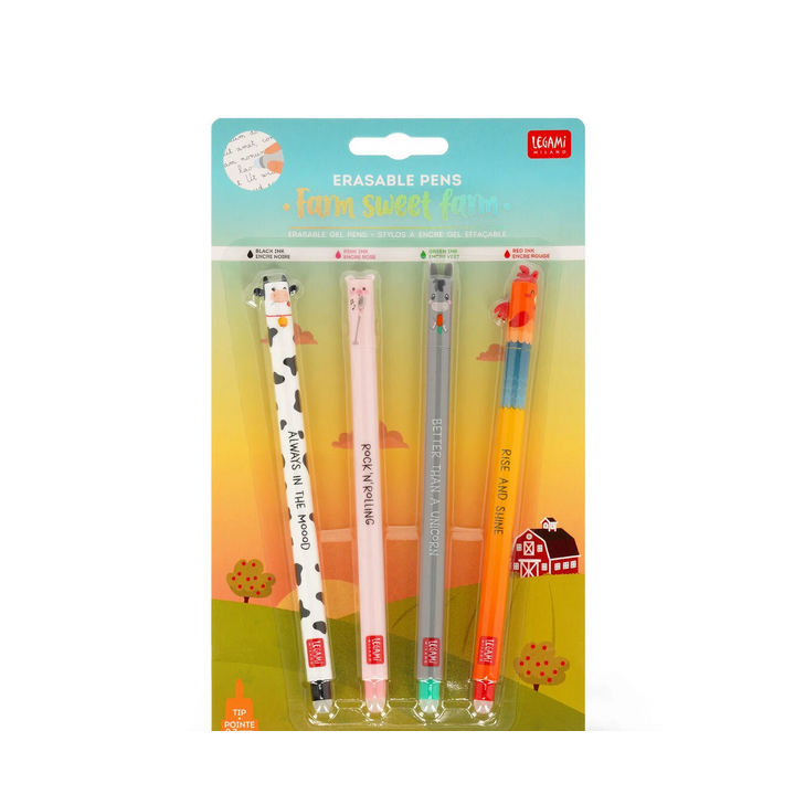Set di 4 Penne Gel Cancellabili - Erasable Pen Legami