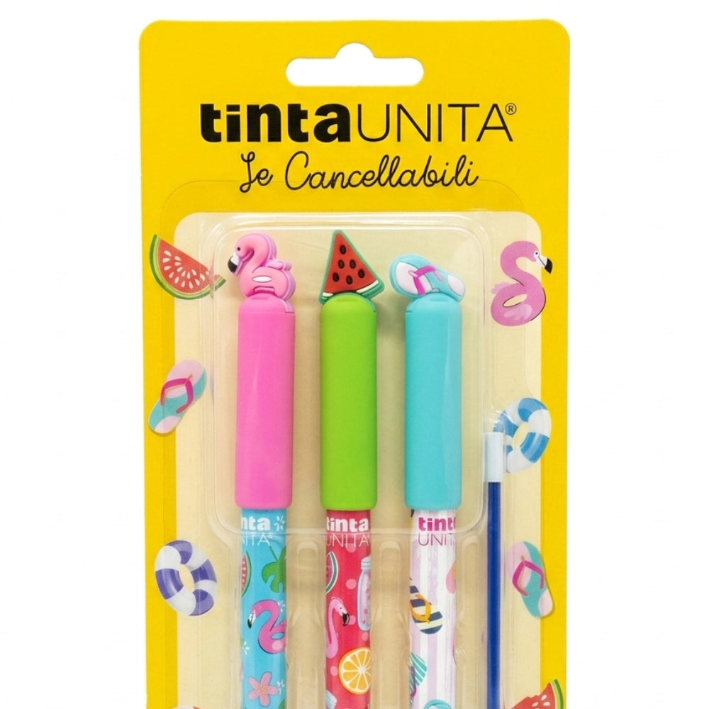 Set 3 penne cancelline Tinta Unita modello Beach con refill
