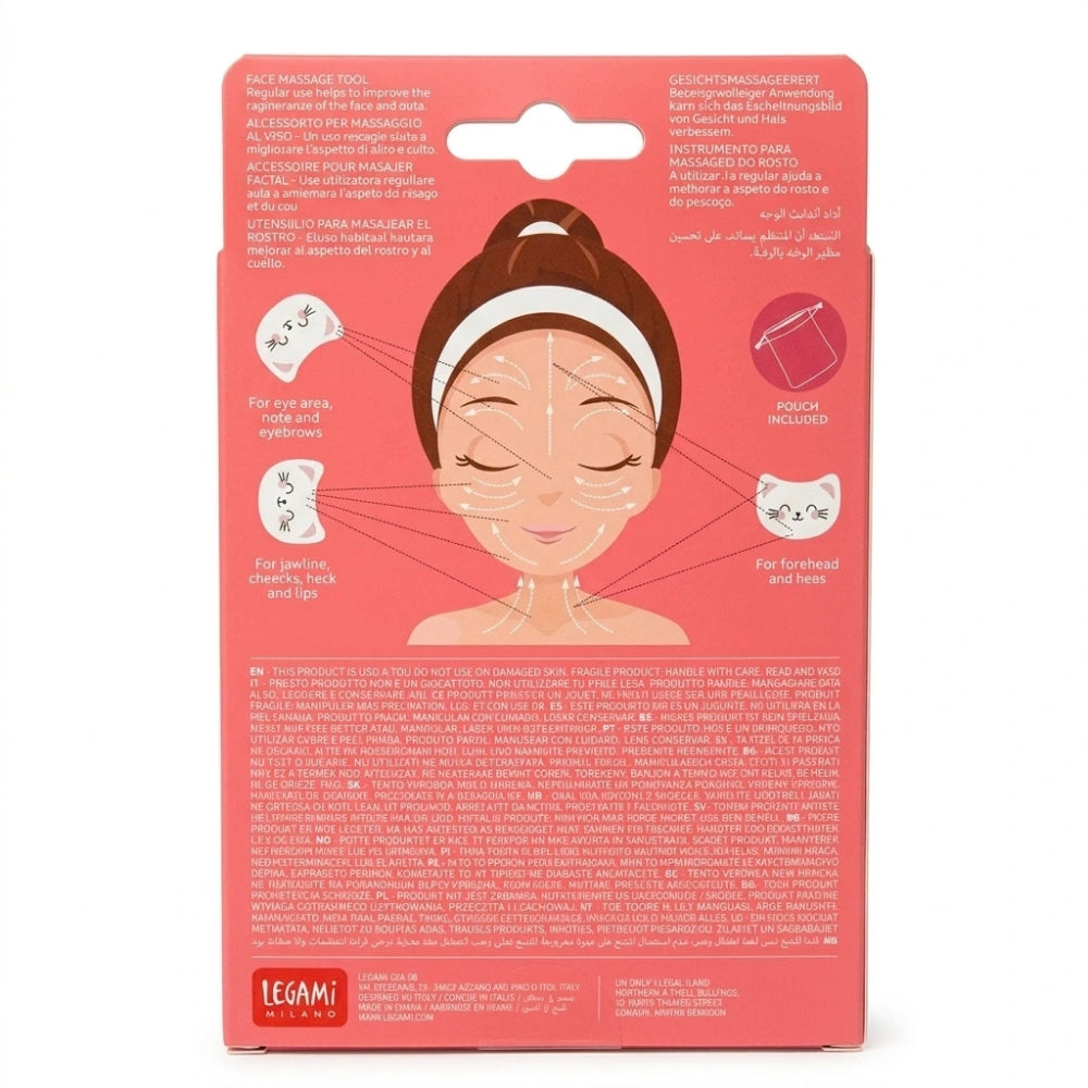 Legami Kitty – Gua Sha in Quarzo Rosa a Forma di Gatto