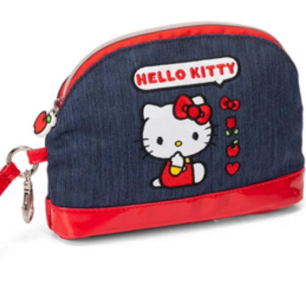 Pochette Hello Kitty Blu – Beauty Case a Mezzaluna con Zip