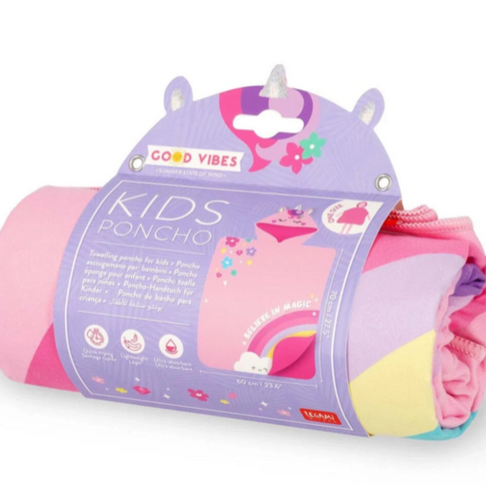 Poncho Asciugamano Legami Bambini Unicorno — Kids Poncho Mare