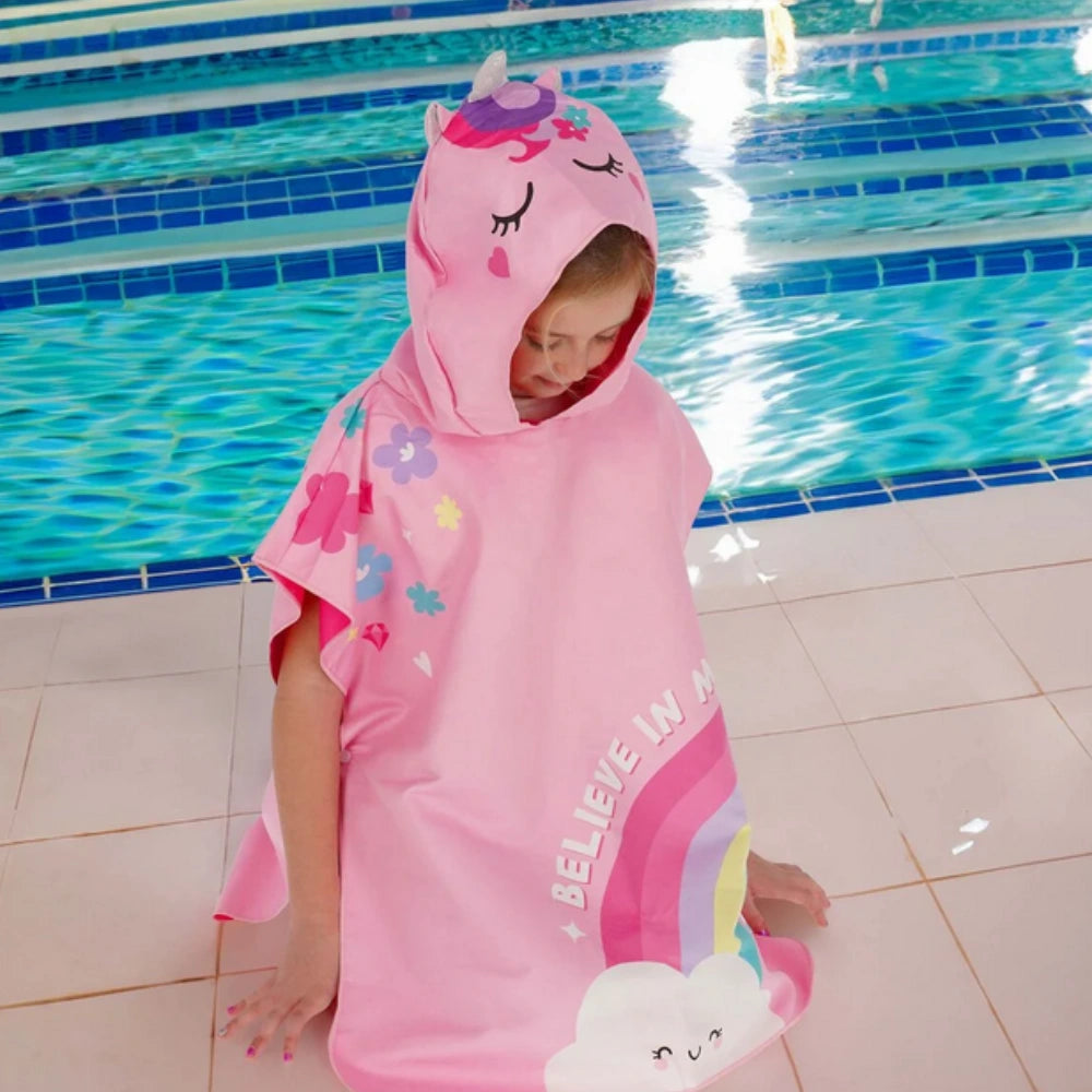 Poncho Asciugamano Legami Bambini Unicorno — Kids Poncho Mare