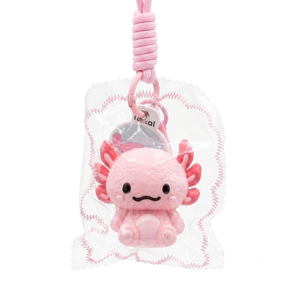 Portachiavi Squishy JellyPop I-Total Axolotl con cordino colorato
