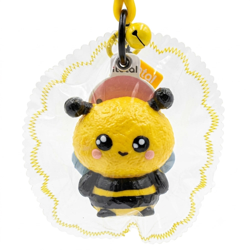 Portachiavi Squishy JellyPop I-Total Ape gialla con campanellina dorata