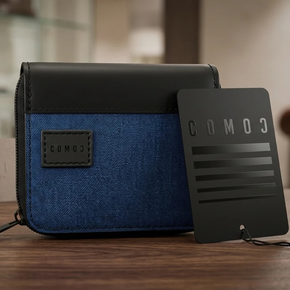 Portafoglio da Uomo con Zip Comix Campus Blu — Compatto e Funzionale