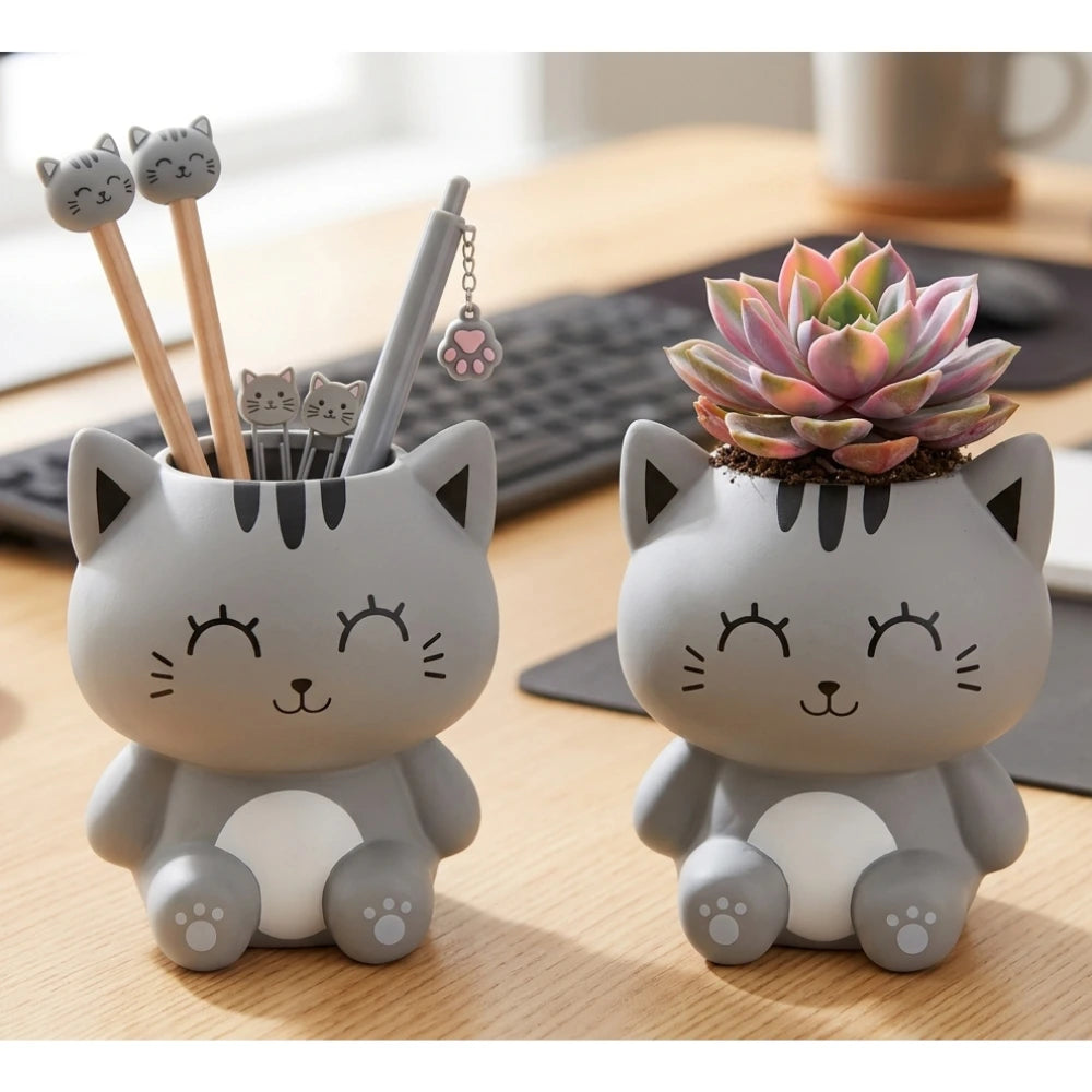Portapenne 3D Gattino Grigio iTotal — Kawaii con Zampe e Baffi