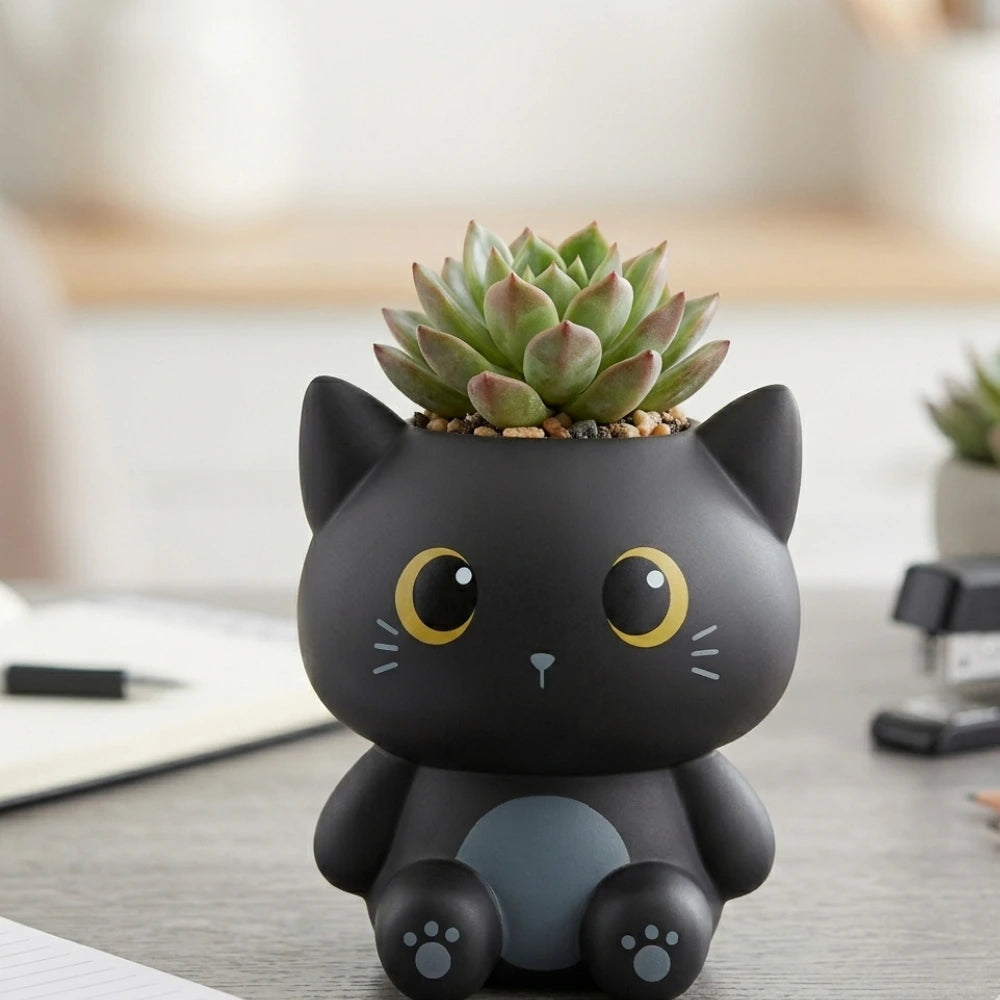 Portapenne 3D Grey Cat iTotal — Gattino Nero con Occhi Dorati