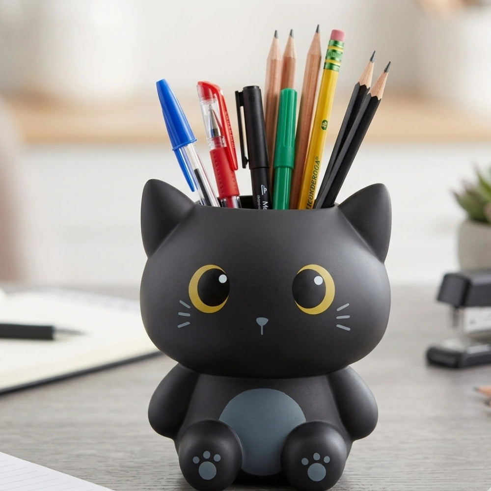 Portapenne 3D Grey Cat iTotal — Gattino Nero con Occhi Dorati