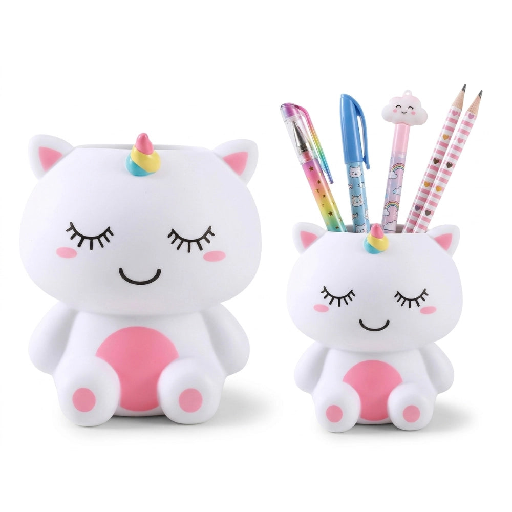 Portapenne 3D Unicorno iTotal — Kawaii Bianco con Corno Arcobaleno