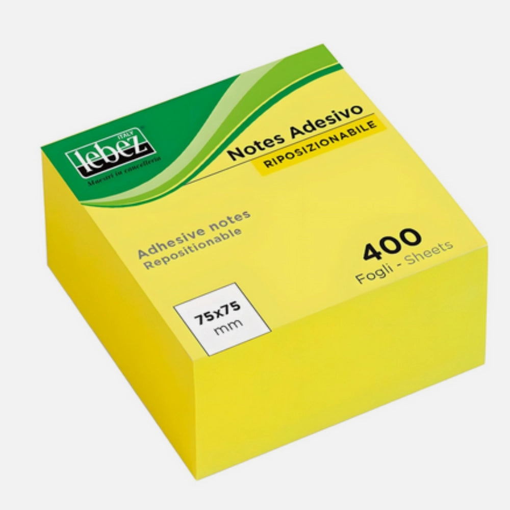 Post-it Lebez 75x75 – 400 Foglietti Gialli Riposizionabili
