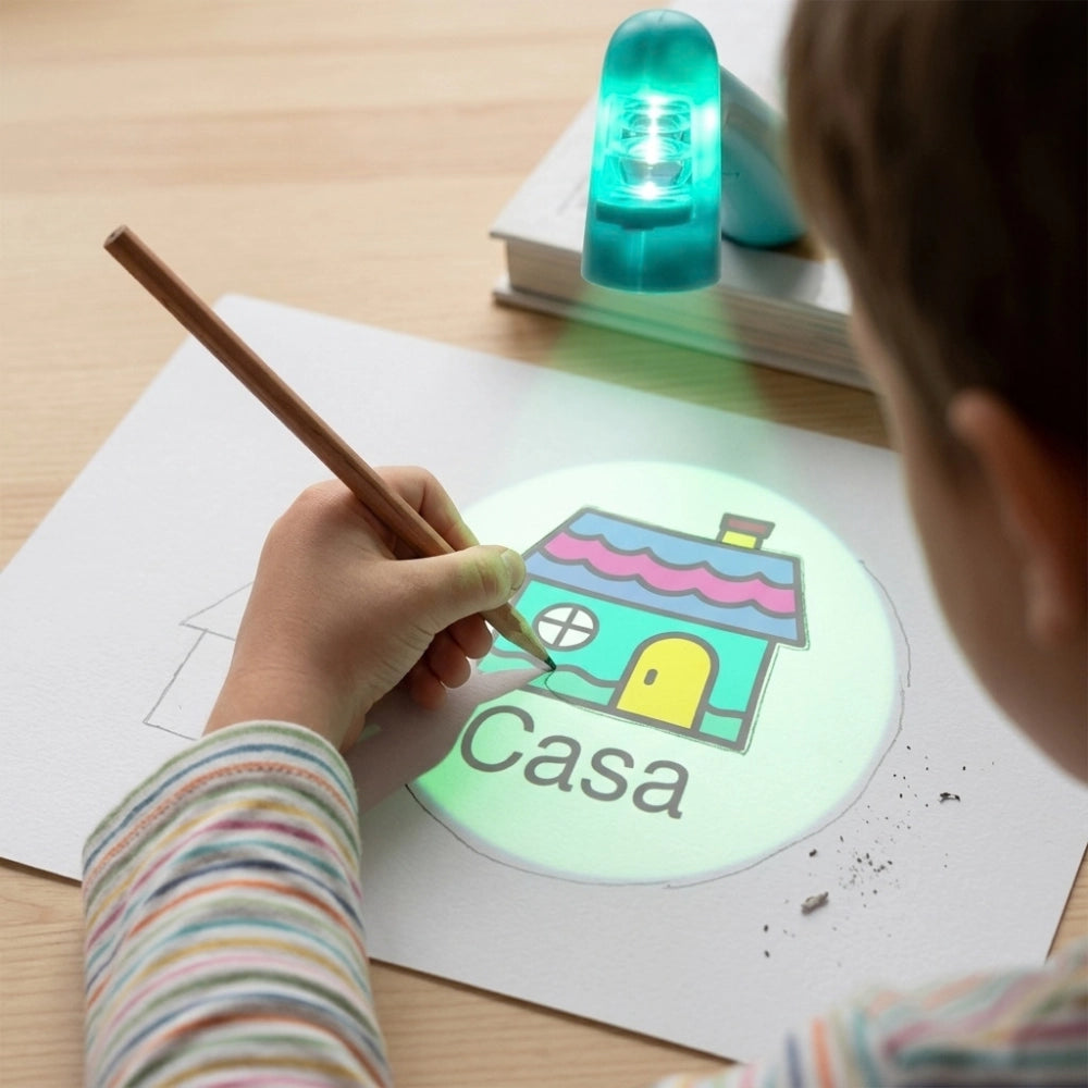 Proiettore da disegno LED per bambini, rosa o azzurro