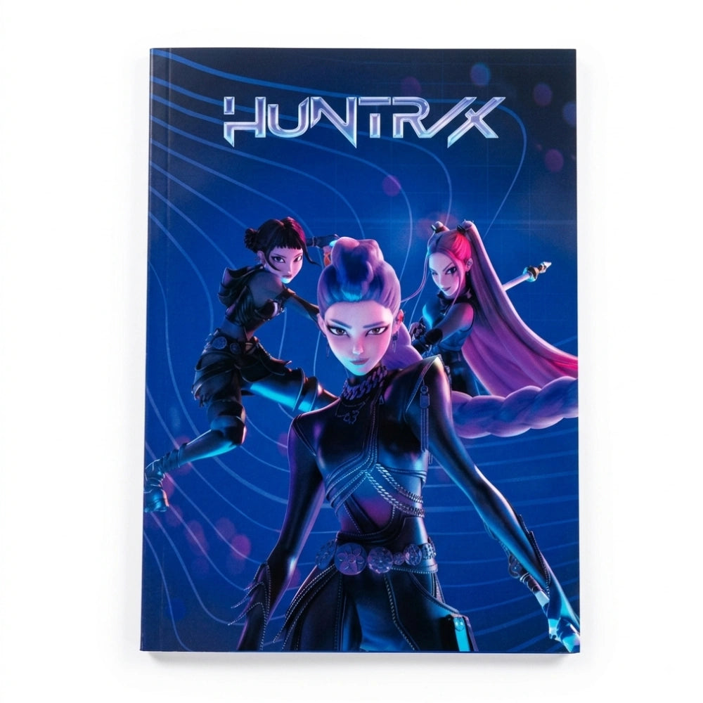 Set 3 quaderni Maxi HuntrX K-Pop Demon Hunters – copertina con le 3 guerriere su sfondo blu