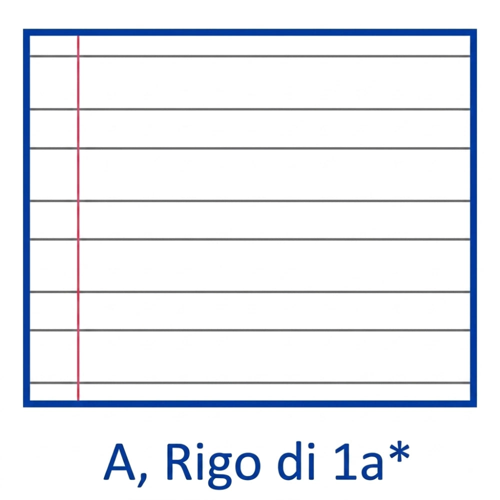 Quaderno Maxi HuntrX aperto – pagina interna con campi materia, nome, cognome, scuola, social