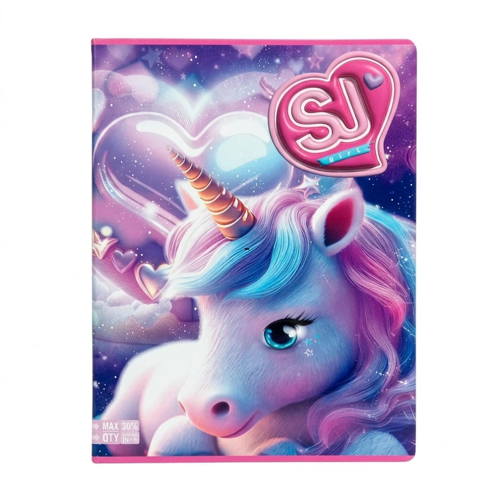 Quaderno Maxi SJ Girl copertina Unicorno — rigatura quadroni 10mm, kit 6 pz