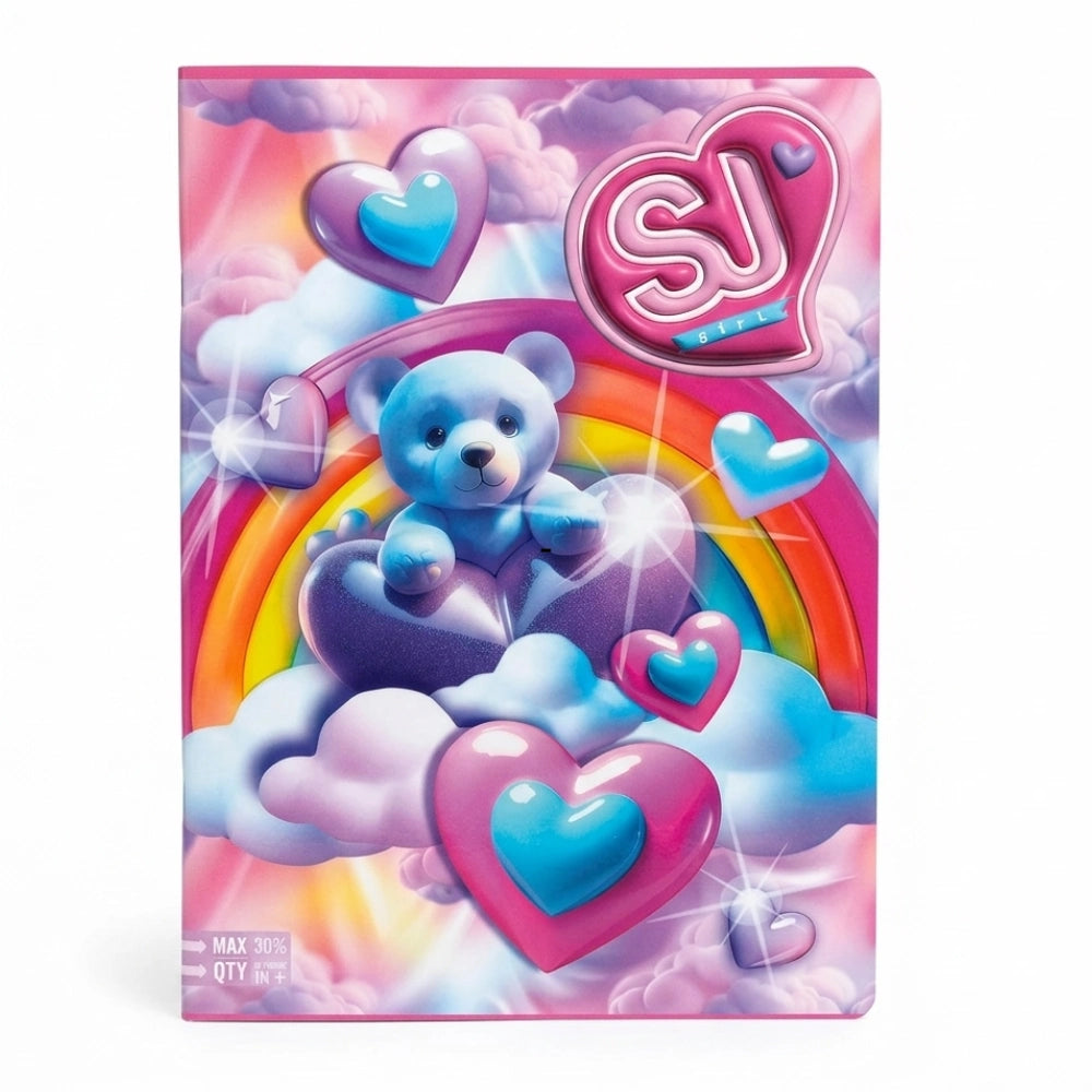 Quaderno Maxi SJ Girl copertina Orsetto Arcobaleno — rigatura quadroni 10mm
