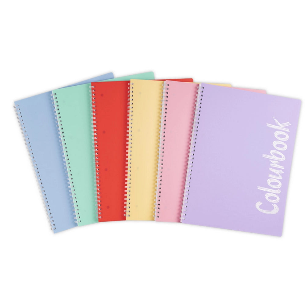 Quaderno Spirale A4 Colourbook Pastel con Fori - 6 Colori | Medie e Superiori