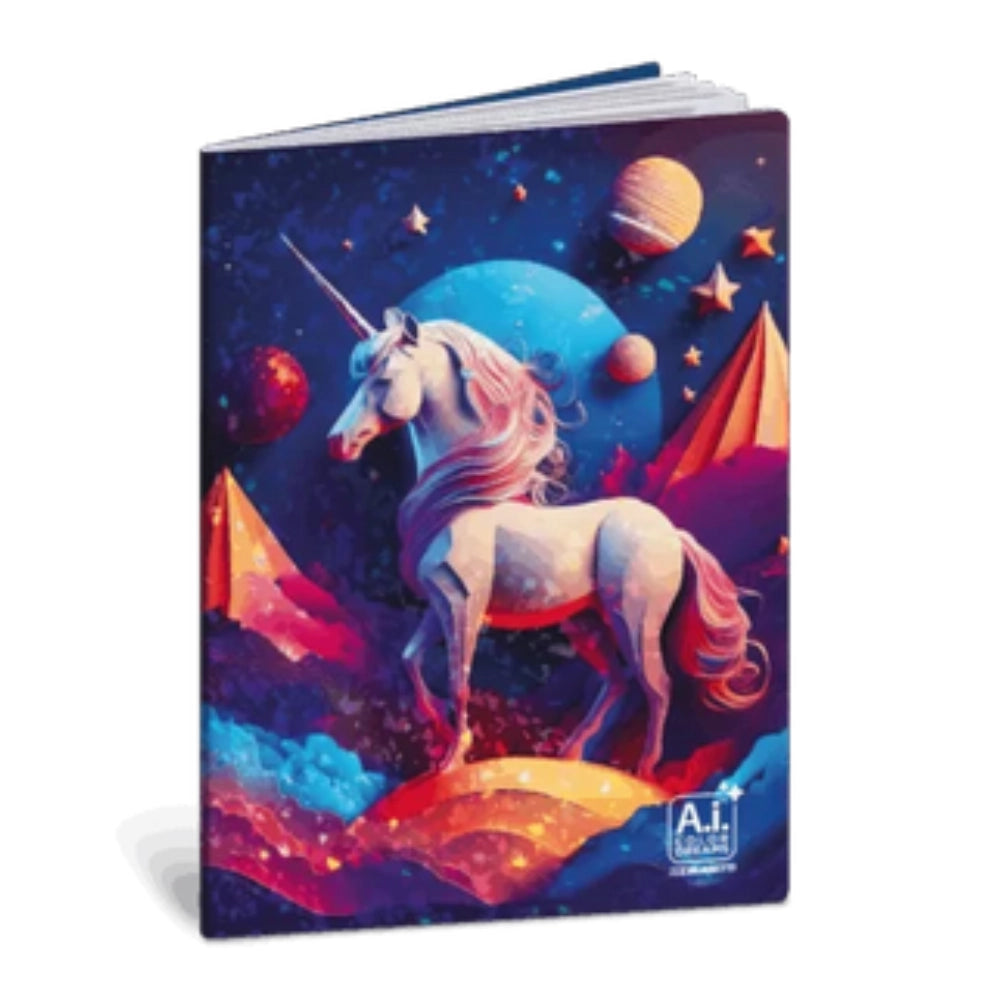 Maxi Quaderno A4 A.I. Color Dreams Rigatura A – Blasetti — 10 Grafiche AI, Copertina Olografica