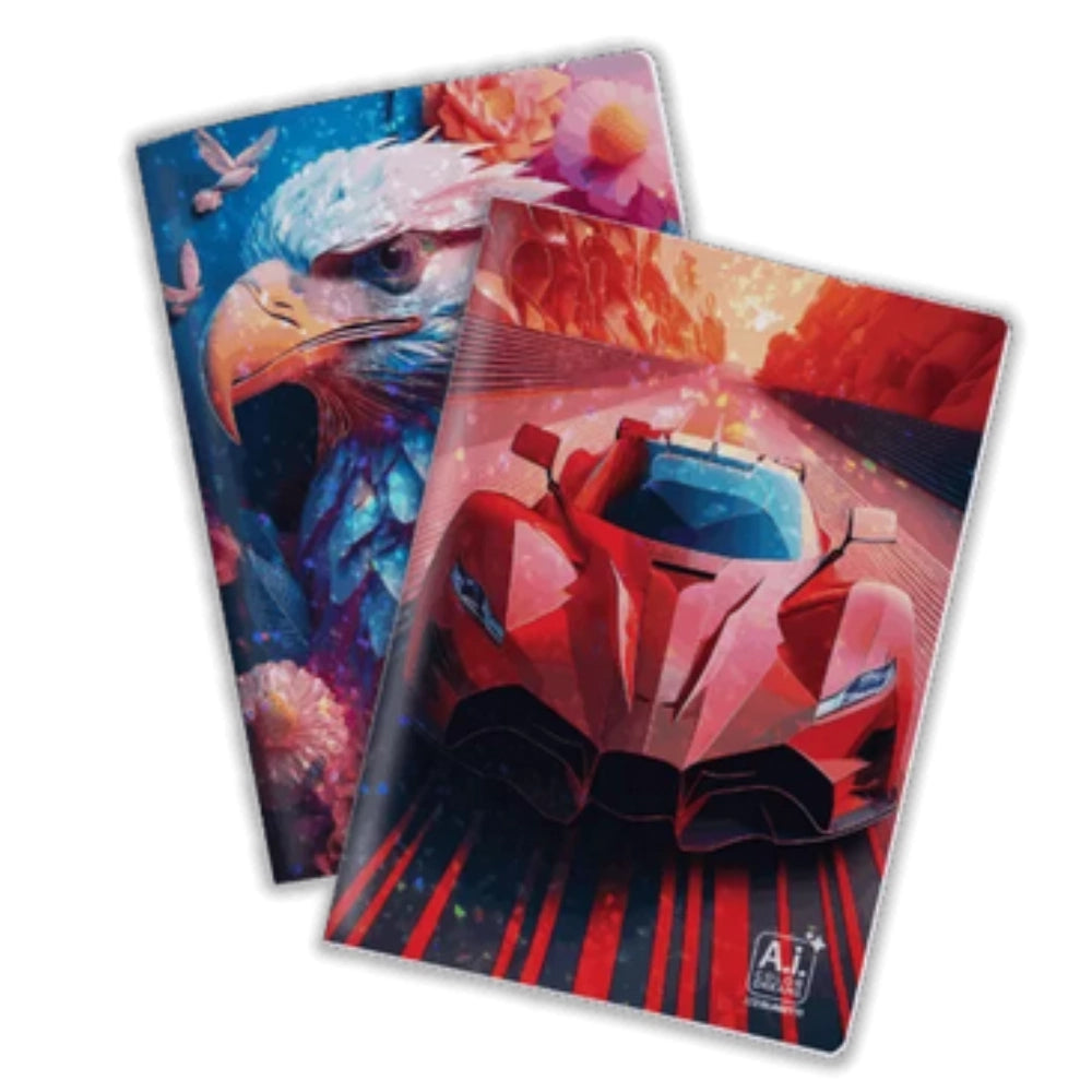 Maxi Quaderno A4 A.I. Color Dreams Rigatura A – Blasetti — 10 Grafiche AI, Copertina Olografica