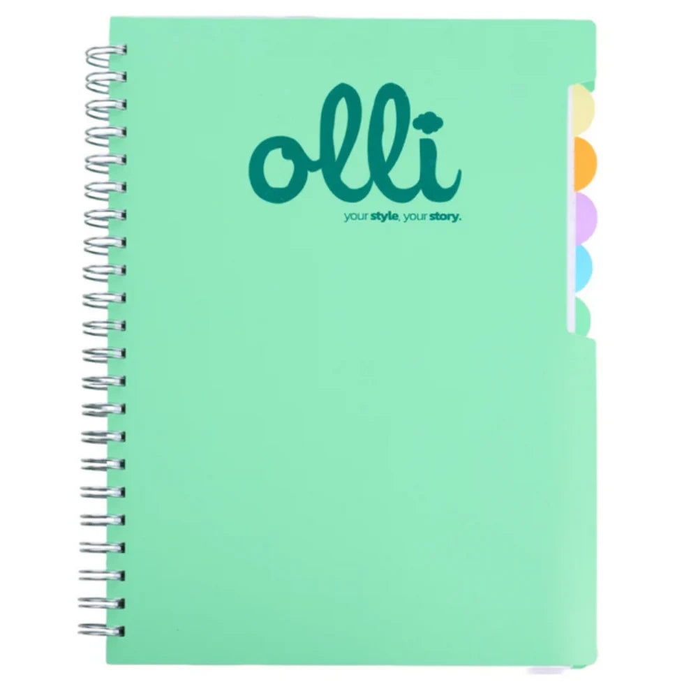 Maxi Quaderno Spiralato Olli A4 150 Fogli con Divisori - Quadretti 5mm