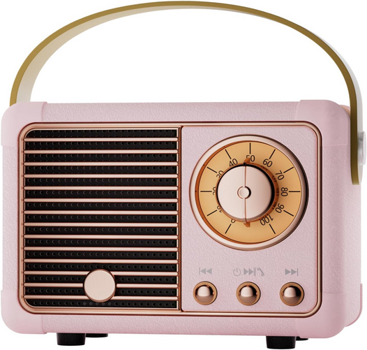 Radio Bluetooth speaker retro' colore rosa disponibile da cartoleria claudio a giugliano in campania napoli