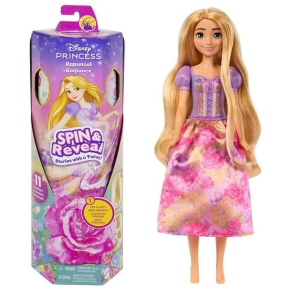 Disney Princess Rapunzel Spin & Reveal bambola con 11 sorprese