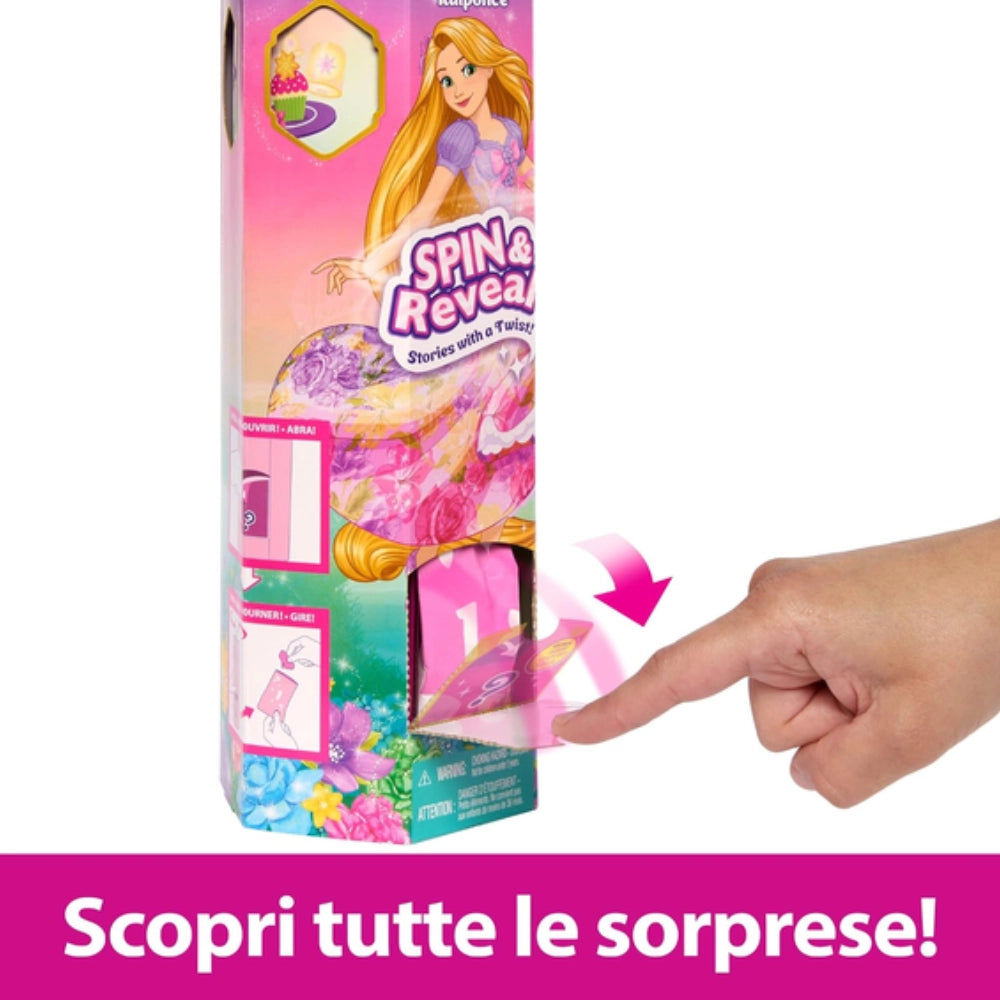 Disney Princess Rapunzel Spin & Reveal bambola con 11 sorprese