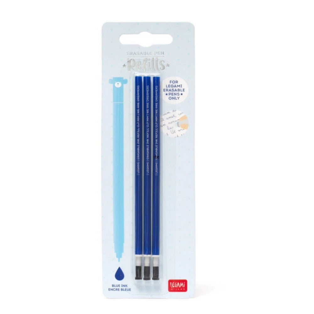 3 Refill Penna Gel Cancellabile Legami 0,7 mm – Inchiostro Blu