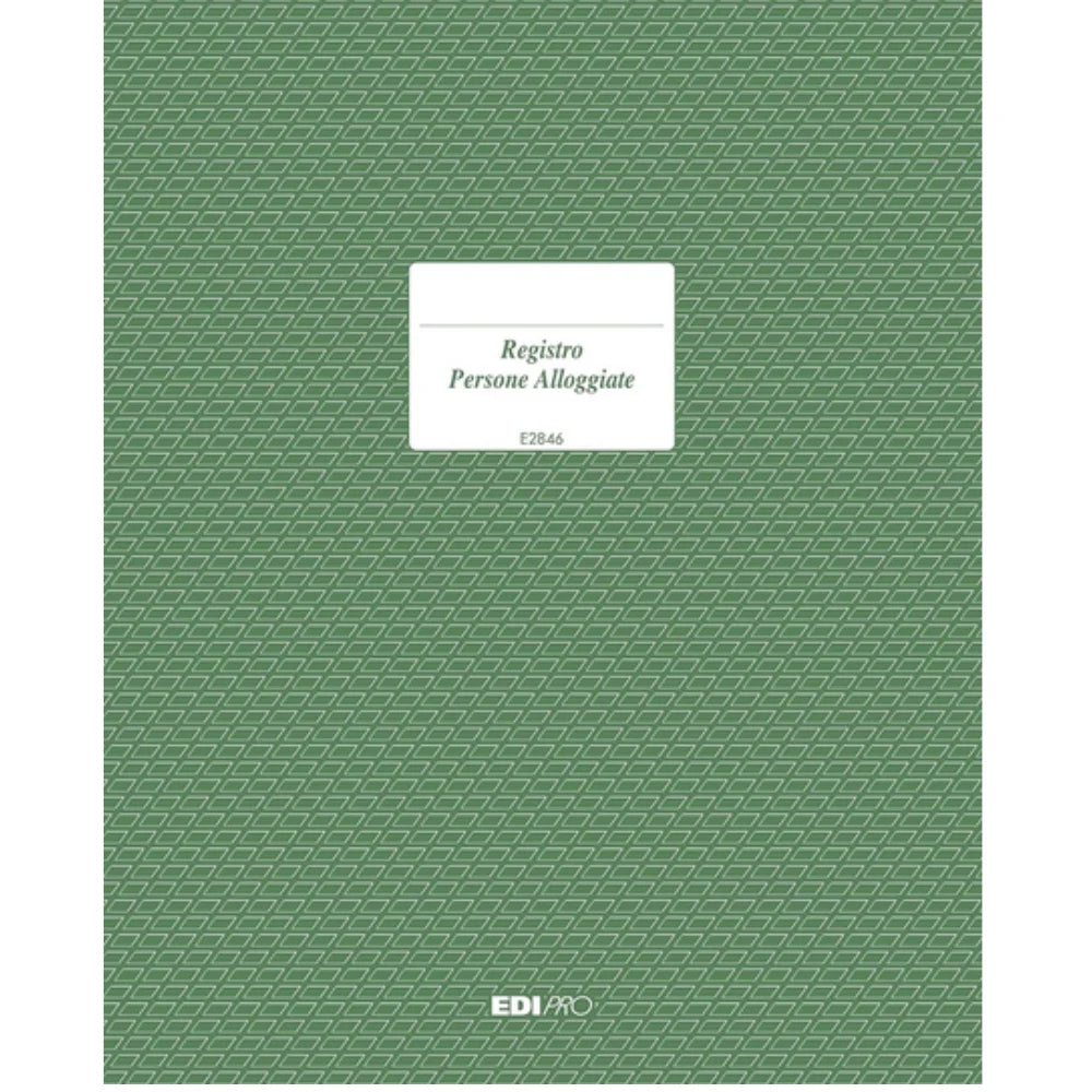 EDIPRO E2846 - Registro Persone Alloggiate 47 Pagine 31x24,5cm – Set da 2