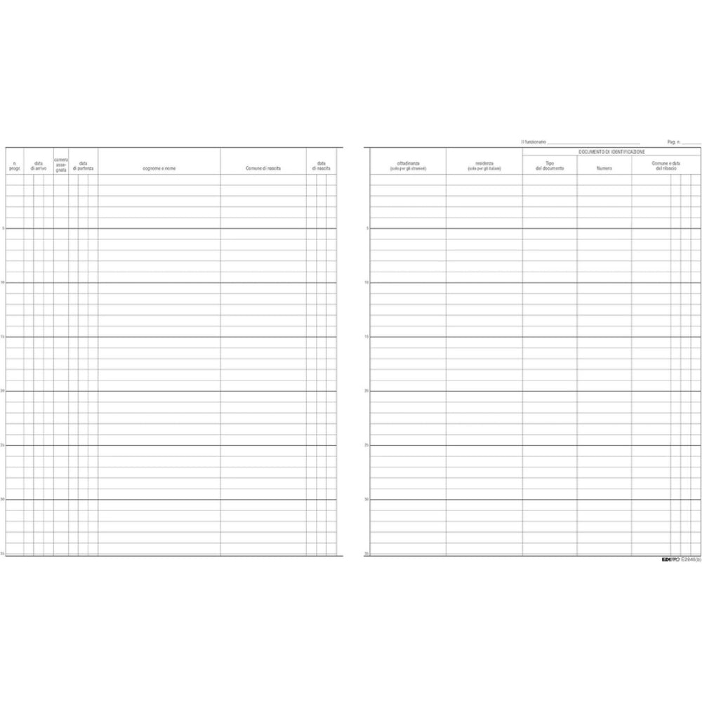 EDIPRO E2846 - Registro Persone Alloggiate 47 Pagine 31x24,5cm – Set da 2
