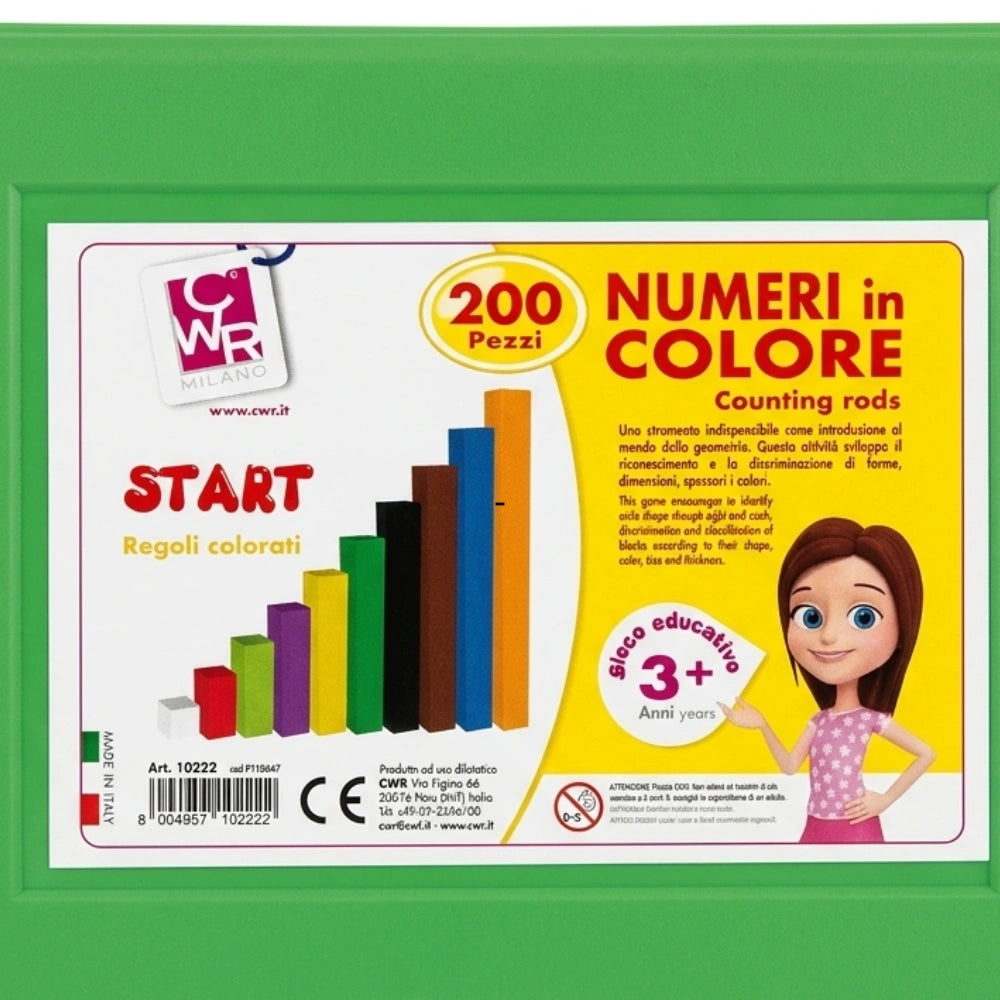 Retro valigetta CWR Numeri in Colore 200 pz — Art. 10222, gioco educativo 3+ anni, Made in Italy