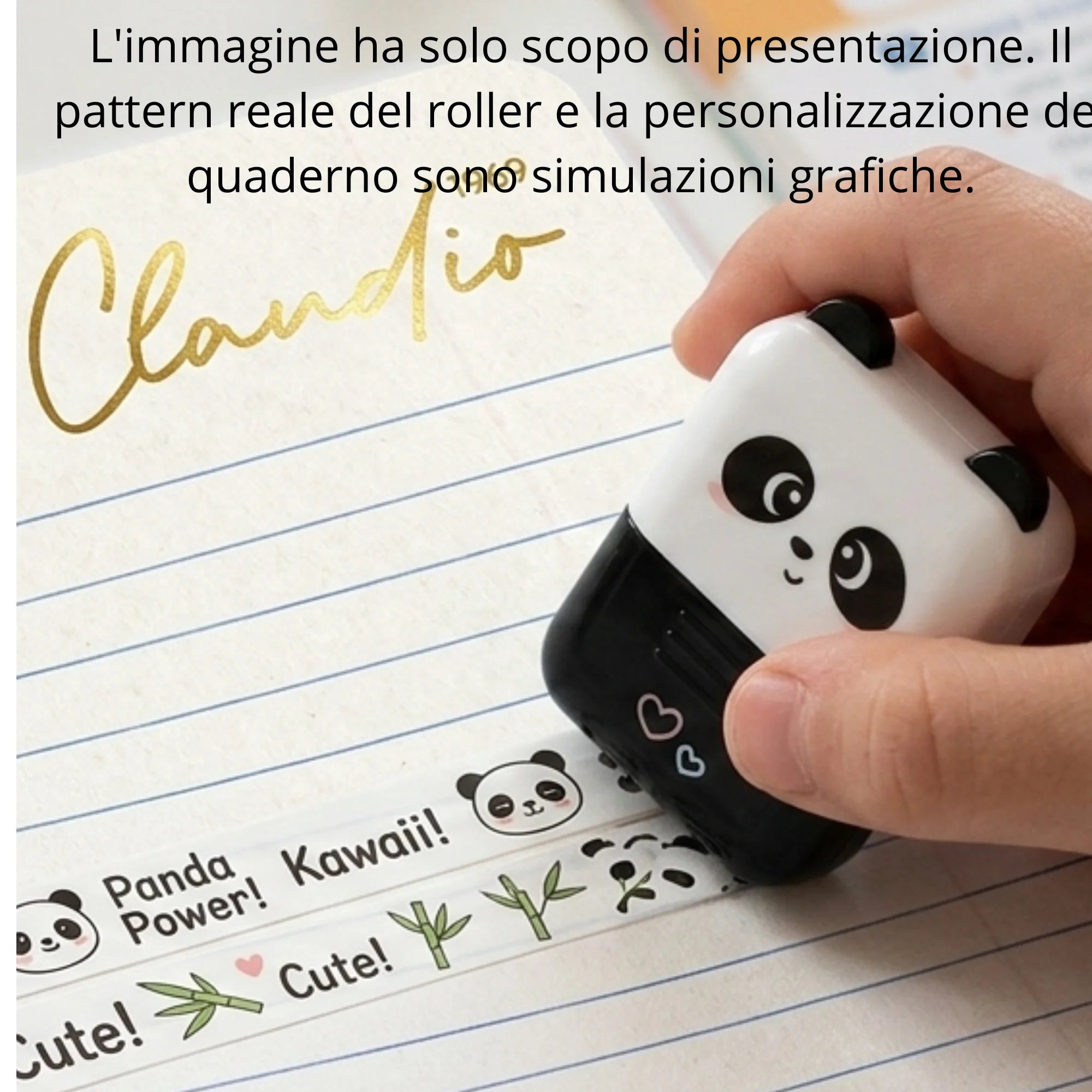 Deco Roller Stamp Legami - Timbro Decorativo A Rullo Panda
