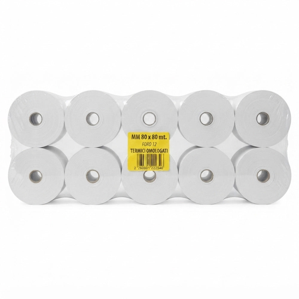 Rotolo Termico per Registratore di Cassa 80x80 mt BPA Free – Striscia da 10