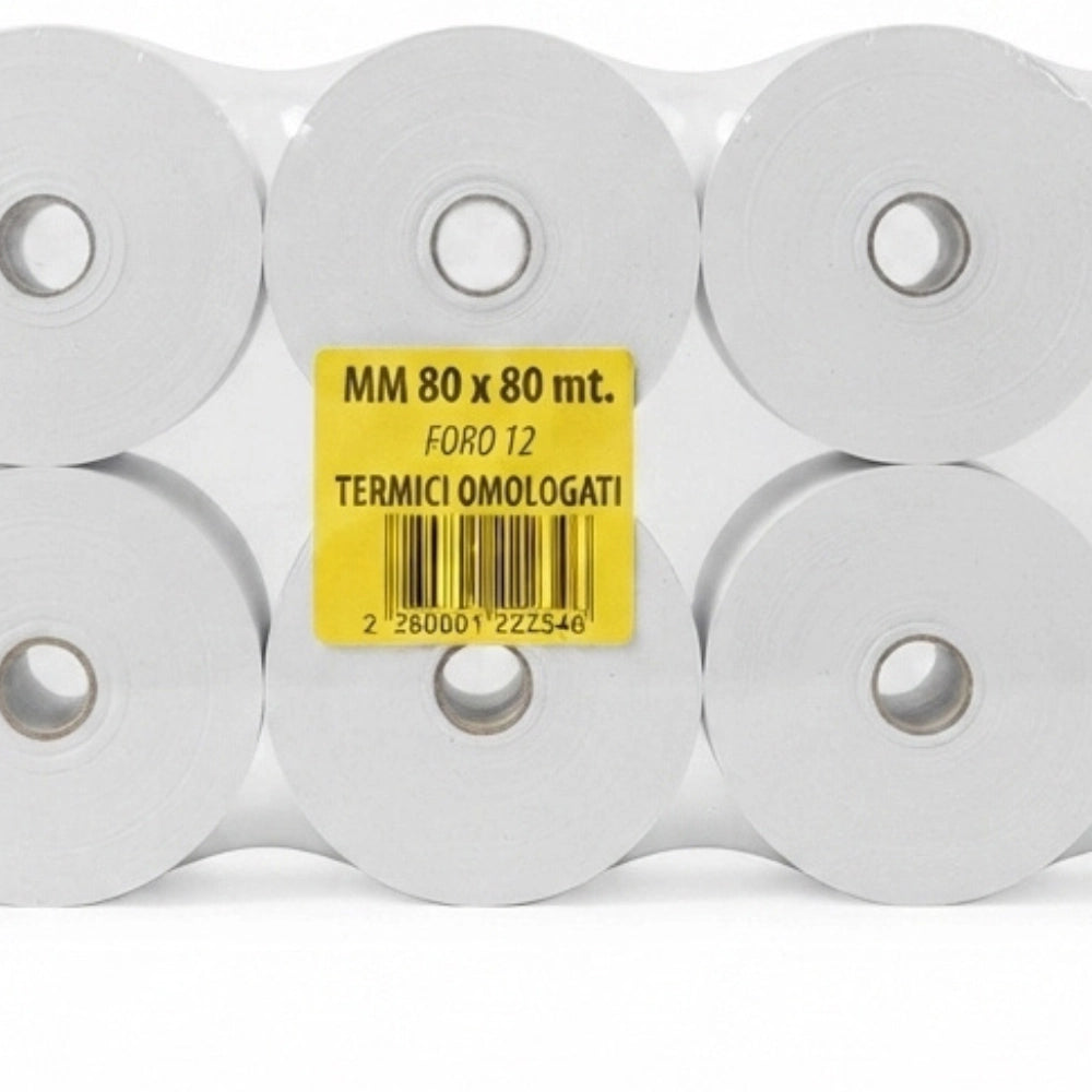 Rotolo Termico per Registratore di Cassa 80x80 mt BPA Free – Striscia da 10