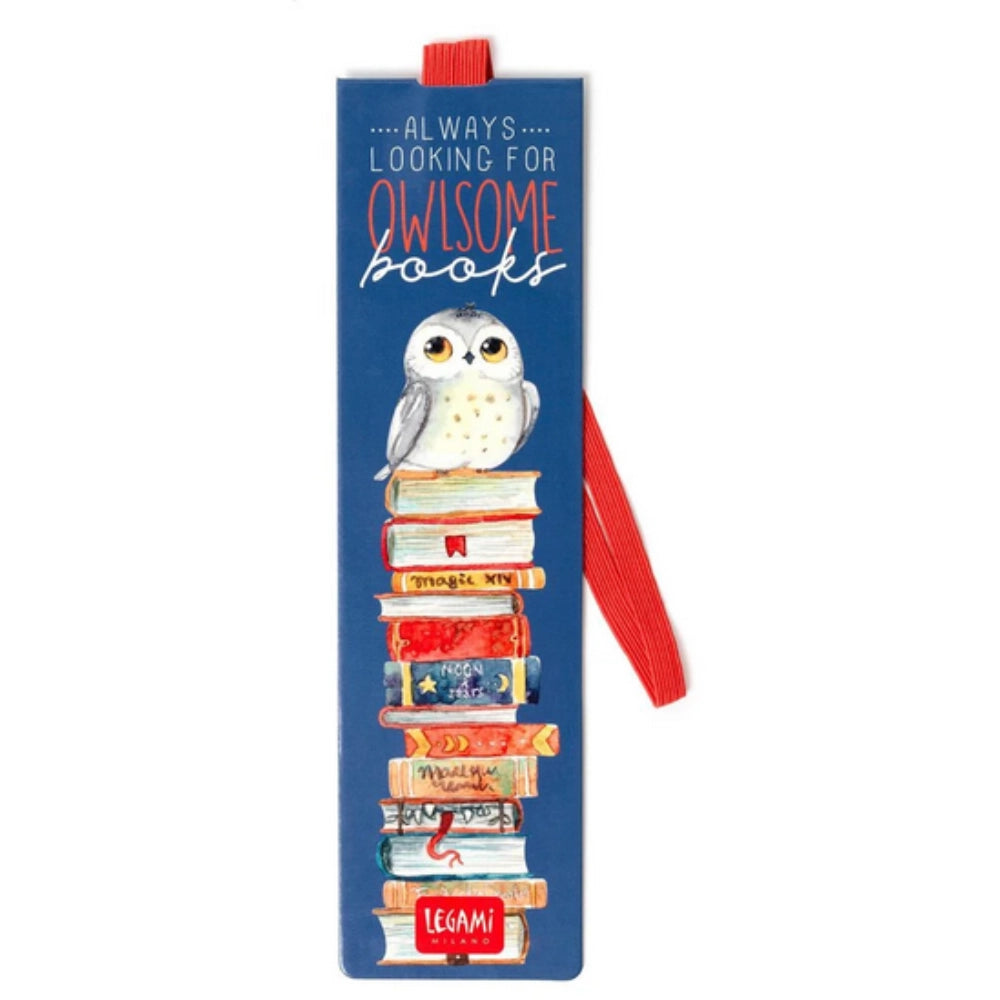 Segnalibro Illustrato con Elastico - Owl - Bookmark