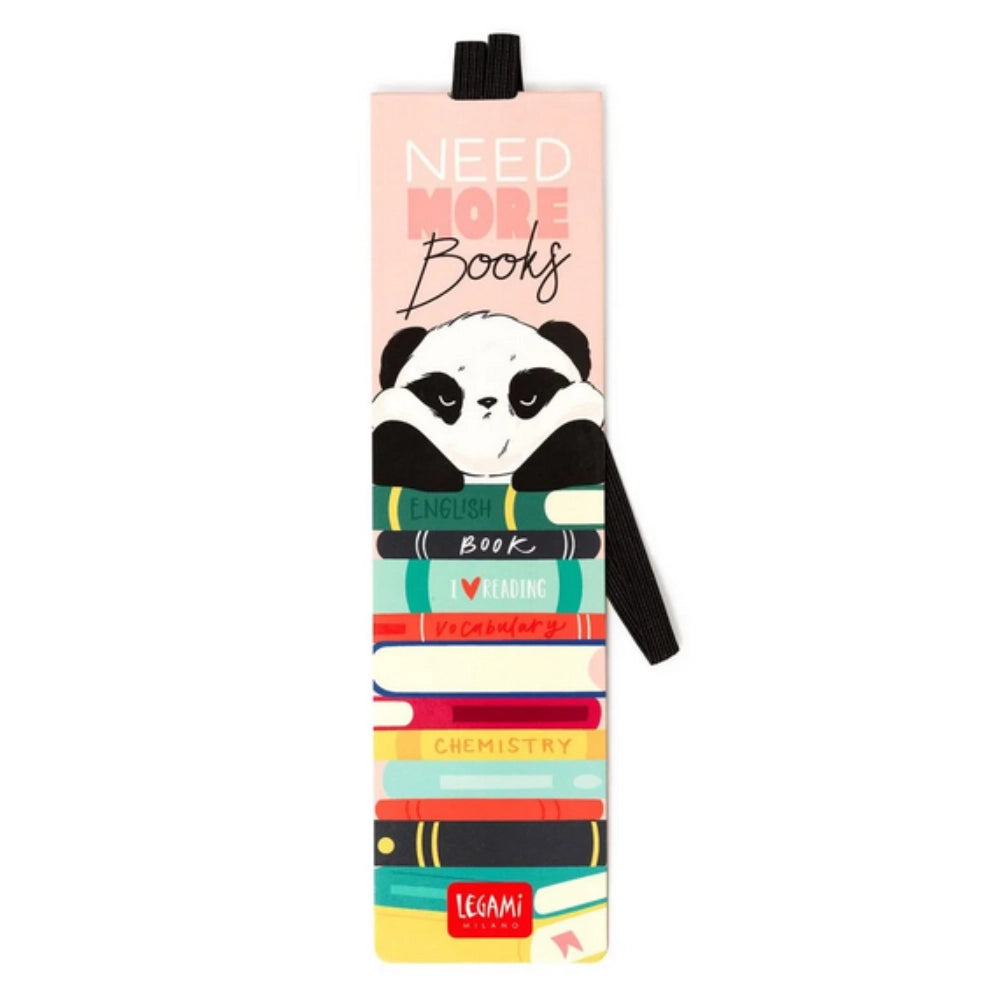 Segnalibro Illustrato con Elastico - Panda, Need More Books - Bookmark