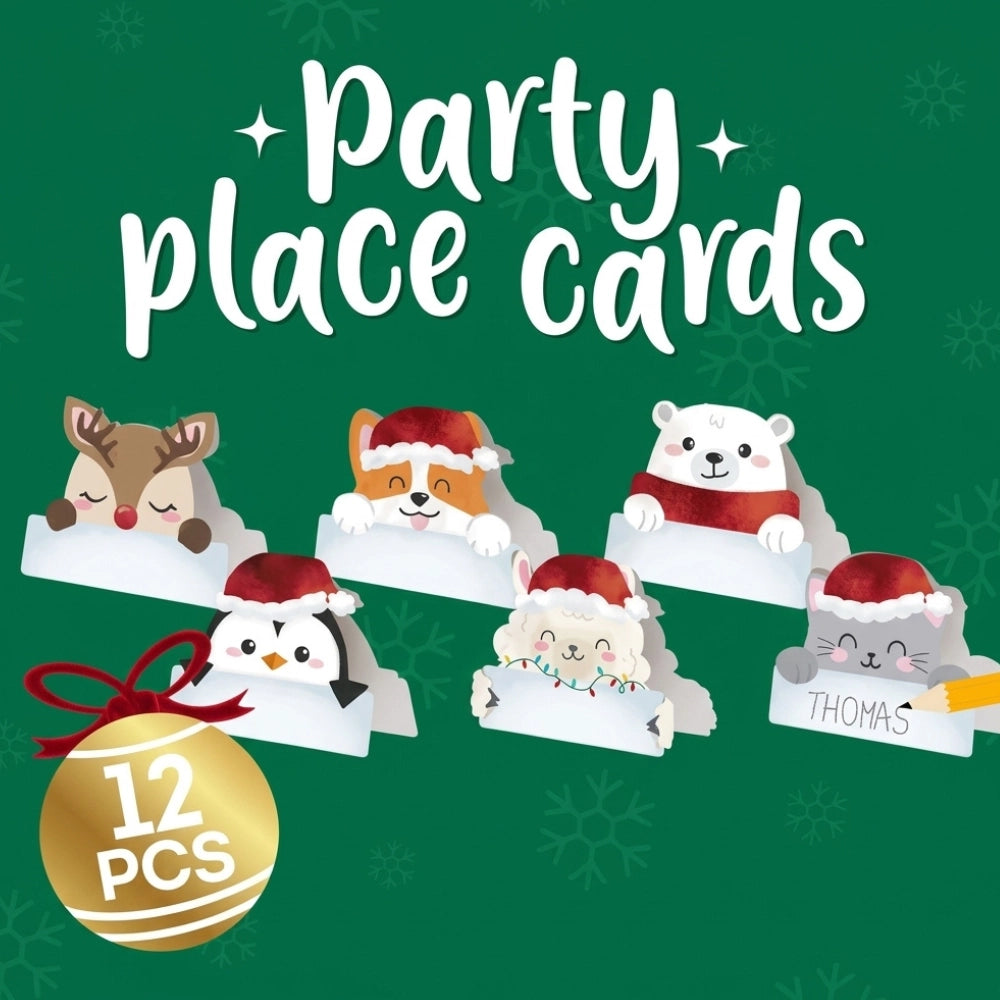 Legami Party Place Cards – Segnaposto natalizi, set 12 pezzi assortiti