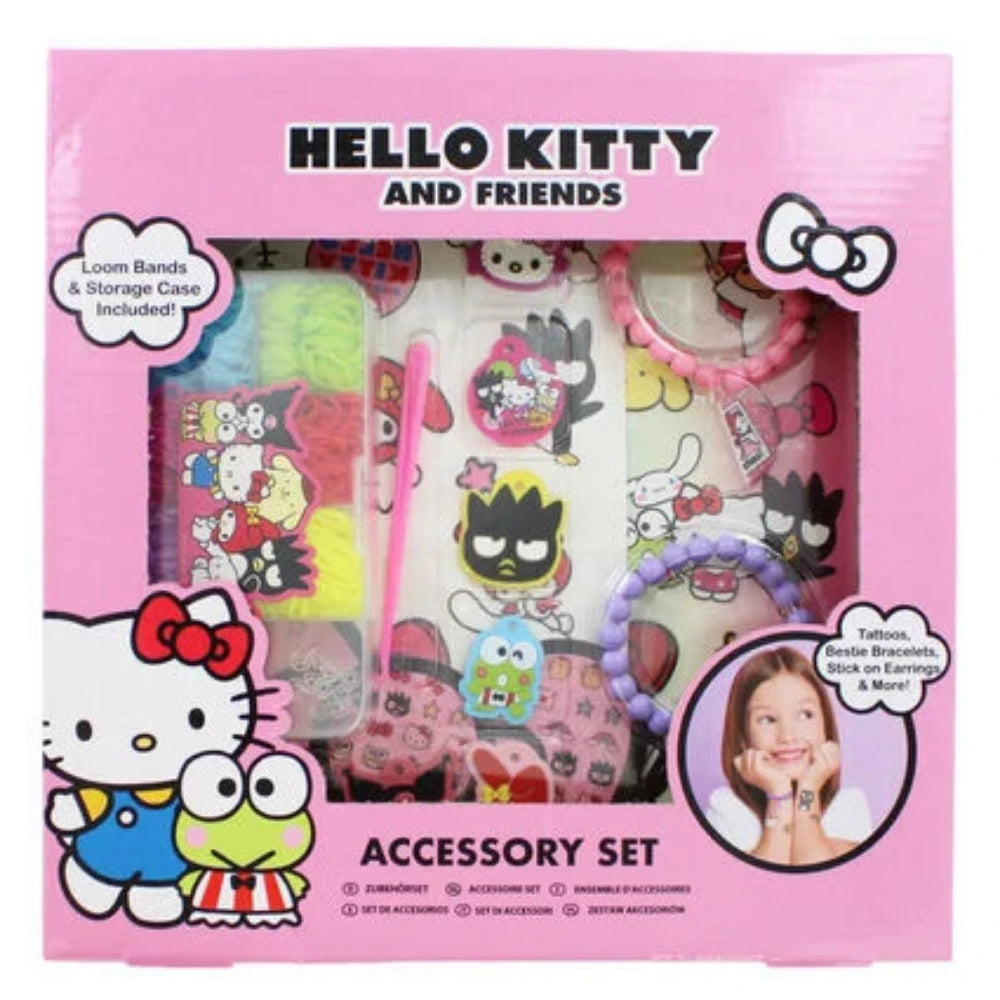 Set Accessori Hello Kitty and Friends – Tatuaggi, Braccialetti con Elastici, Orecchini e Sticker