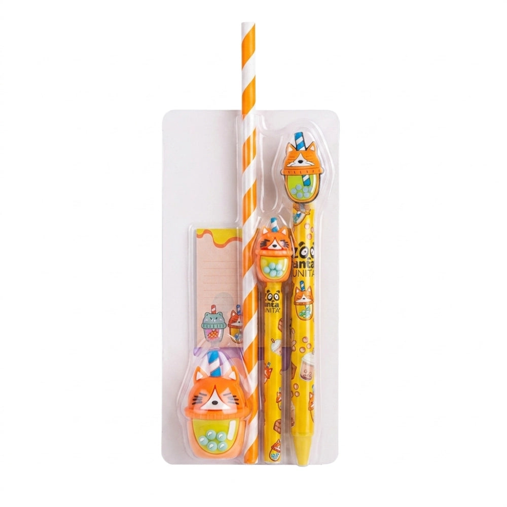 Set Cancelleria Bubble Tea TintaUNITA Zoo – Kit Regalo Kawaii Mango | Penna Cancellabile