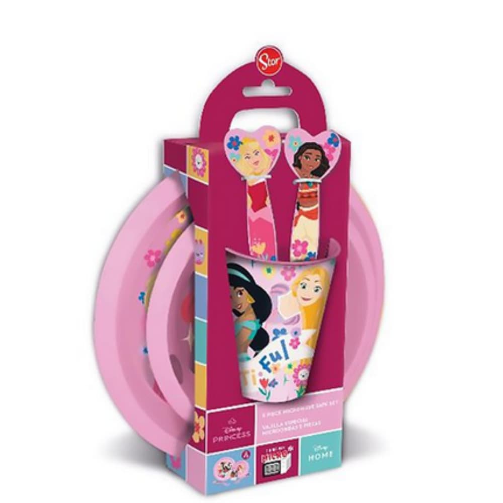 Set Pappa Principesse Disney 5 Pezzi – Piatti, Posate e Bicchiere