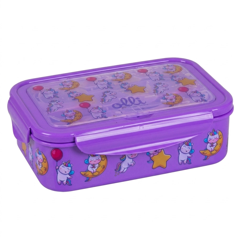 Set Pappa con Posate Olli Kids – Tema Unicorno colore Glicine