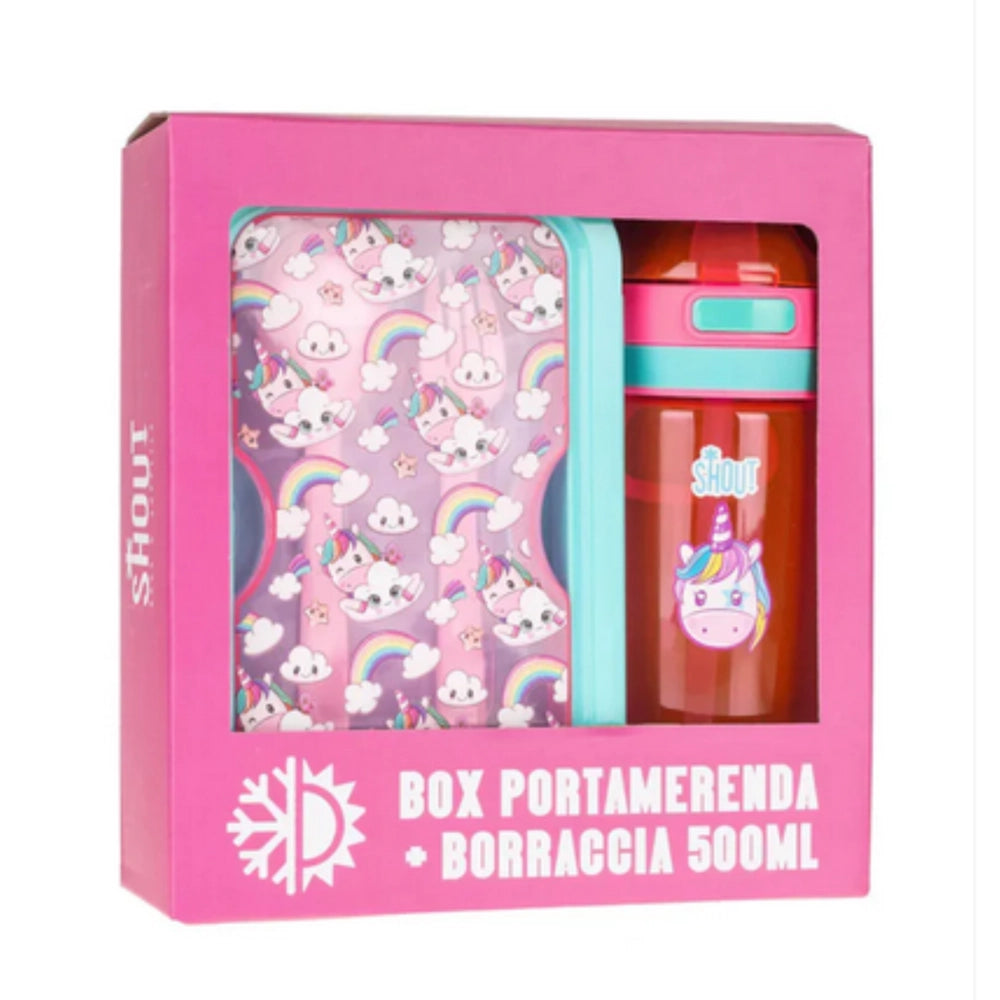Set Portamerenda e Borraccia Unicorno SHOUT Maricart