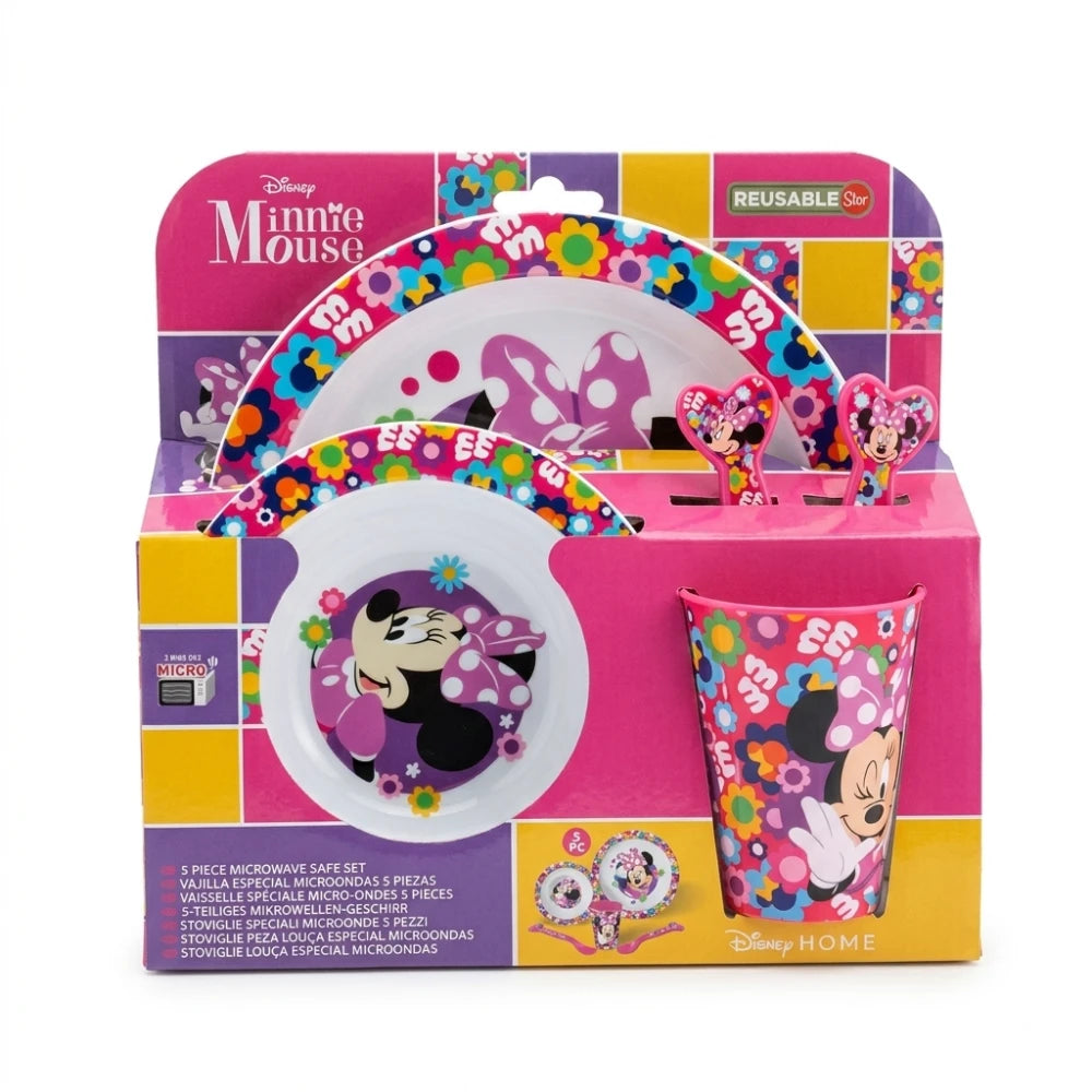 Confezione set pappa Minnie Mouse Disney 5 pezzi – Reusable Stor licenza ufficiale Disney Home